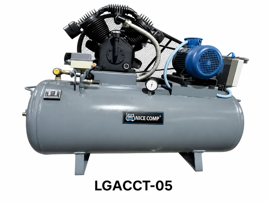 [LGACCT-05] NiceComp PR-050 (70x2/5 HP) 250 ltr Air Compressor with Three Phase motor and starter