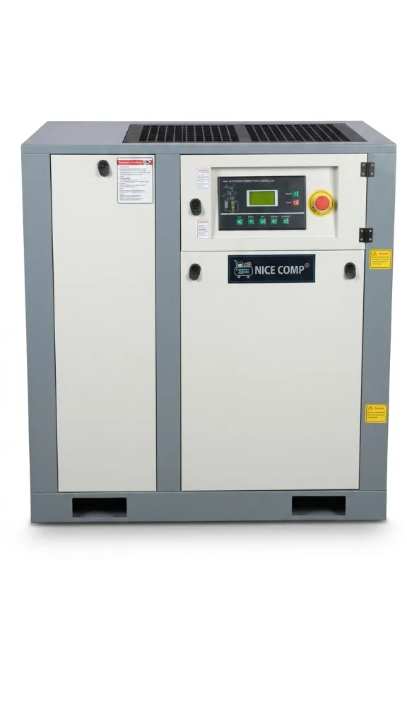 [RSCC-04] NICE ECO 020 20 HP ROTARY SCREW COMPRESSOR with 500 Litre Tank With 80 cfm Rerigerated Air Drier with Pre and After Filter attached