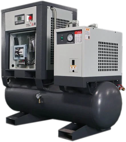 NICE ECO 015 15 HP ROTARY SCREW COMPRESSOR with 500 Litre Tank With 60 cfm Rerigerated Air Drier with Pre and After Filter attached